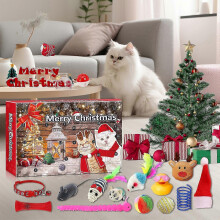 Calendrier de l'Avent de Noël pour chats - 24 jouets surprises en boîte pour chats