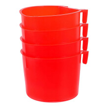 Ensemble de 16 mangeoires suspendues pour oiseaux en plastique rouge résistant, 8,00 x 8,00 x 5,80 cm