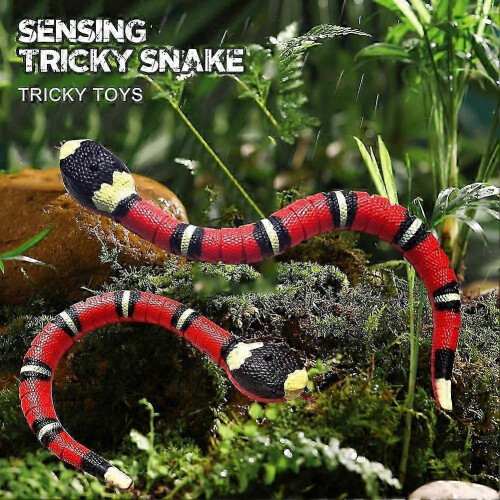 Sensing Snake Design Electronic Cat Toy USB Rechargeable Auto Obstacle Avoidance Flashing Eyes 40cm 1