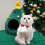 Niche de Noël semi-fermée et confortable, lit d'hiver doux et chaud pour chat 4