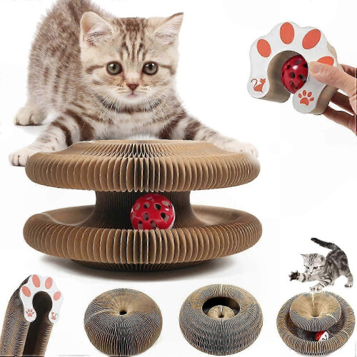 Foldable Accordion Cat Scratch Board - Interactive Magic Organ Pad
