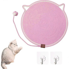 19.7in Round Natural Cotton Rope Cat Scratcher for Indoor Cats Sofa Carpet Protector