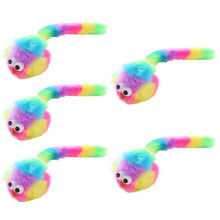 5-Pack Catnip Mouse Cat Toys Rainbow Fabric Funny Running Training for Pet Exercise Multicolor