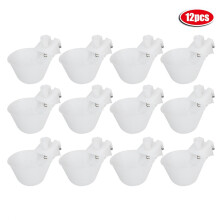 Lot de 12 abreuvoirs suspendus automatiques pour cages à cailles et pigeons - Équipement d'alimentation pour oiseaux