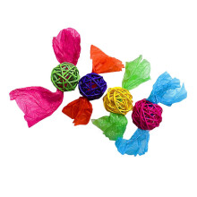 4pcs Parrot Rattan Balls Chewing Toy Bite Resistant Hanging Molar Cockatiels Parakeets Multicolor
