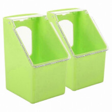 Lot de 2 mangeoires suspendues pour perroquets et autres oiseaux, facile Ă installer, vert clair, 14 x 9 x 8 cm