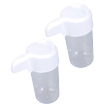 Lot de 2 abreuvoirs et mangeoires automatiques en plastique multicolores pour cage de perroquet, perruche et inséparable.