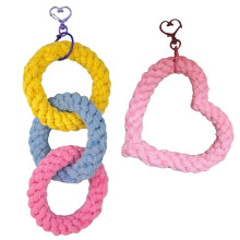 2-Pack Durable Cotton Rope Climbing Toy for Hamster Sugar Glider Pet Cage Play Area Multi Multicolor