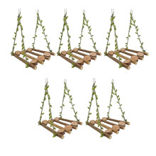 5 Pack Wood Bird Swing Chewable Bridge Toy for Parrots Parakeets Various Cages Multicolor