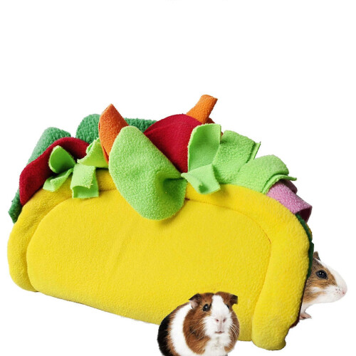 Plush Tunnel for Hamster Mouse Mini Tacos Shape Hideout Nest Habitat Decor Multicolor 1