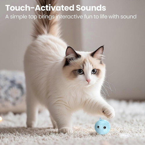 Upgraded SilverVine Catnip Chirping Balls 3 Pack Fluffy Kicker 3 Lifelike Sounds Exercise 3-Pack 2