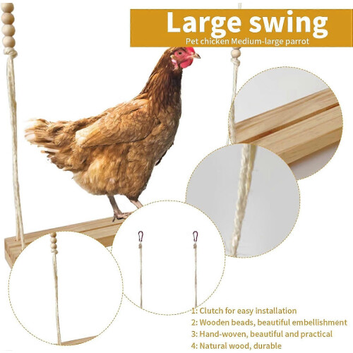 Altalena in legno per galline, accessorio per pollai e allevatori. 2