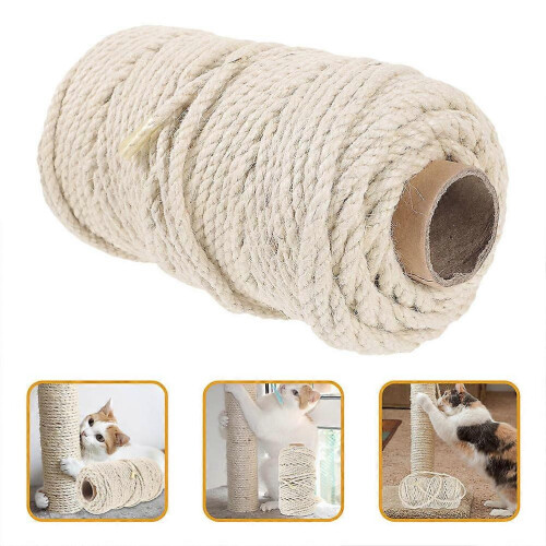 4 White Sisal Rope Rolls for Cat Tree Scratching Post Replacement 2