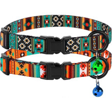 Lot de 2 colliers de sécurité souples à clochette pour chat - Colliers de sécurité réglables pour chatons, imprimé à motifs (L) 2 pièces