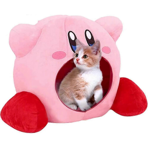 Kirby Plüsch-Komforthöhlenbett für Kätzchen, Welpen, Katzen und Kleintiere (25-26 cm) 1