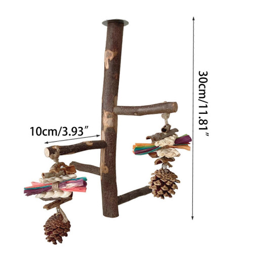 Wood Bird Perch Stand for Bird Lovers & Breeding Facilities Multicolor Safe Comfortable 2