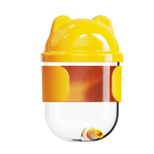 Distributeur d'eau automatique à épingle pour petits oiseaux, perroquets et cages, jaune