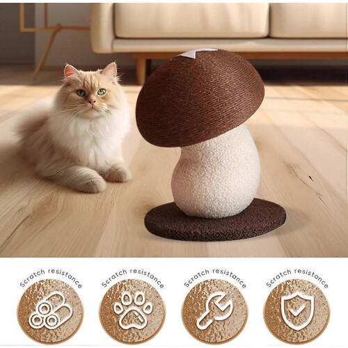 Mushroom Design Cat Scratching Post Durable Sisal Rope Stable Base for Indoor Cats 1