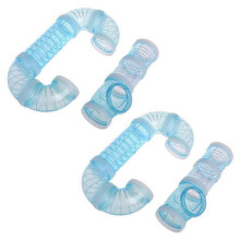 Lot de 2 tubes bleus pour hamster, tuyaux externes, tunnels de connexion créatifs à monter soi-même, jouets pour agrandir l'espace de la cage