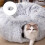 Plush Foldable Cat Tunnel Bed Comfortable & Amusing Easy Storage Multi-Color For All Cats 1 2