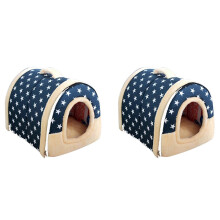 2X Soft 2in1 Star Pattern Pet Nest Bed NonSlip Foldable Warm Winter Sleeping Bag Cushion