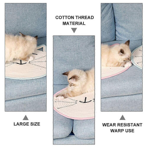 Tapis à griffer en coton blanc pour chat, lot de 3 pièces 2