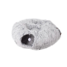 Tunnel pliable en peluche pour chat, confortable et amusant, facile Ă ranger, multicolore, pour tous les chats.
