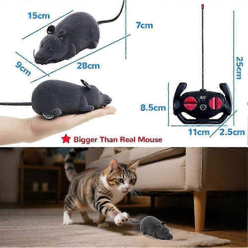Souris-rat factice réaliste grise télécommandée pour chats et chiens - Cadeau original 2