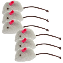 Lot de 6 peluches douces en forme de souris pour chat, pour des moments de divertissement à l'intérieur.