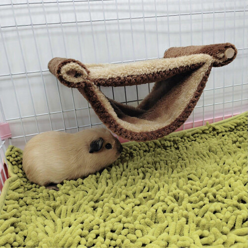 Coffee L Double Layer Soft Warm Hanging Hammock Cage Bed for Squirrel Hamster 1