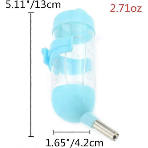 80ml 3-in-1 Hamster Automatic Hanging Water Dispenser with Base blue 2