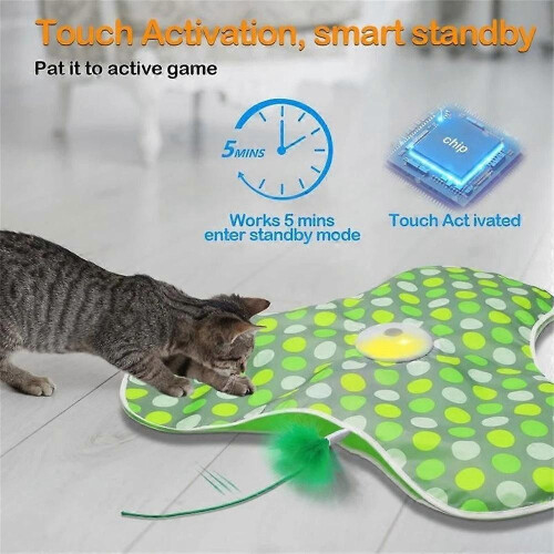 Tapis de jeu interactif intelligent pour chat Cache-cache, activé par le toucher, avec son de souris 1