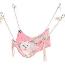 Pink Outdoor Pet Hammock Bed Basket for Cat Dog Kitten Puppy Rabbit Small Animal