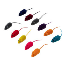 Mouse-Shaped Cat Toy-Squeaky Gnawing Sound-Indoor Cats Energy Relief- Enamel Vinyl 2pcs Random Style
