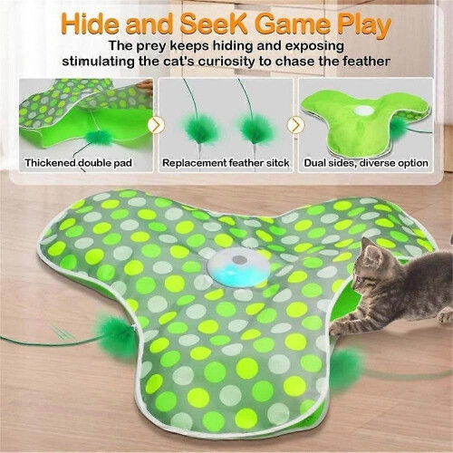 Tapis de jeu interactif intelligent pour chat Cache-cache, activé par le toucher, avec son de souris 2