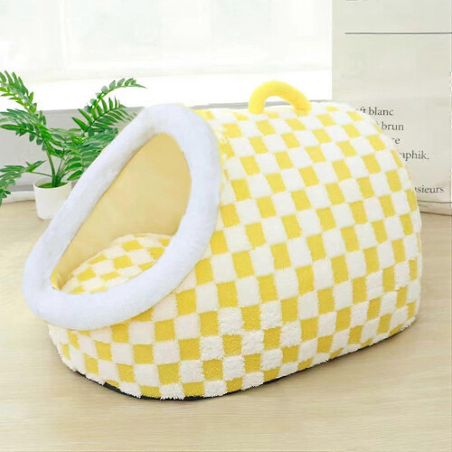 Cute Covered Cat Cave for Indoor Cats Soft Calming Pet Sofa Bed 2