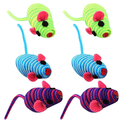 Cat Toy 6Pcs Elastic Rope Mouse Colorful Playing Props for Pets