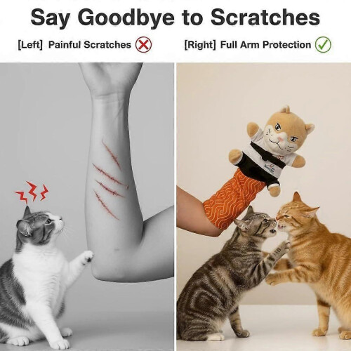 Interactive Cat Karate Kitty Wrestling Glove Soft Safe Hand Puppet Toy 2