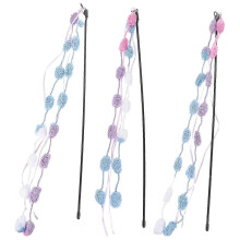 3pcs Interactive Cat Toys Plush Colorful Cat Teaser Wands 26-27