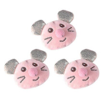 ZWS Lot de 3 peluches souris mignonnes pour chatons, rose, 5,5 x 5,5 cm