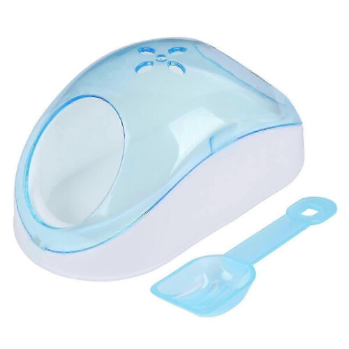 Sky-Blue Plastic Sand Bath House for Chinchilla Pets 2