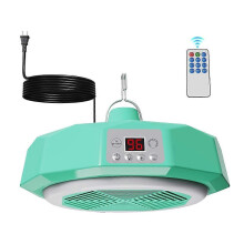 Riscaldatore invernale per pollaio con lampada integrata, termostato e protezione contro il surriscaldamento, spina USA, colore verde.