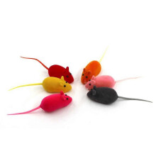 12-Pack Plush Mouse Cat Toy Assorted Color Cartoon Design