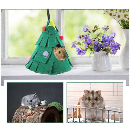 2-Pack Christmas Tree Shape Hamster Hammock Hanging Nest 1
