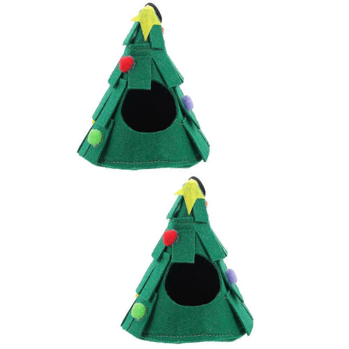 2-Pack Christmas Tree Shape Hamster Hammock Hanging Nest 2