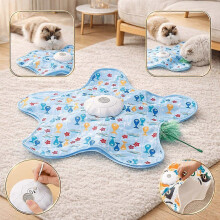 Jouet électrique rechargeable pour chat, simulant une proie, mains libres, pour l'intérieur, toutes tailles, gris, version améliorée.