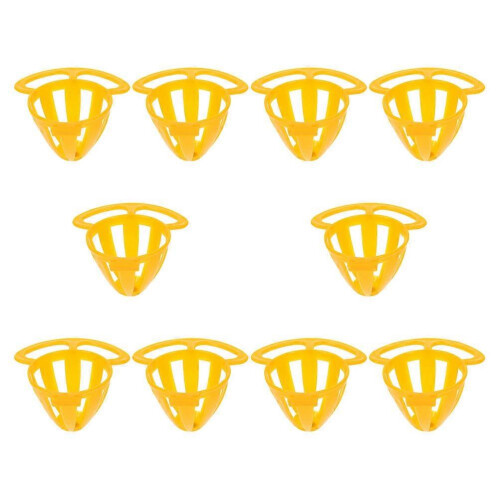 Cage Bird Feeder 10Pcs Yellow Plastic Parrot Fruit Vegetable Holder