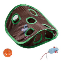 Interactive Cat Tunnel Toy 9-Hole Crinkle Sound 1 Set for Pet