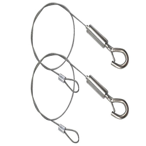 2 Pack Silver Steel Wire Rope Hanging Suspension Cable