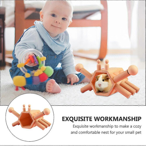 Maison en bois durable pour petits animaux, cabane pour hamster 2